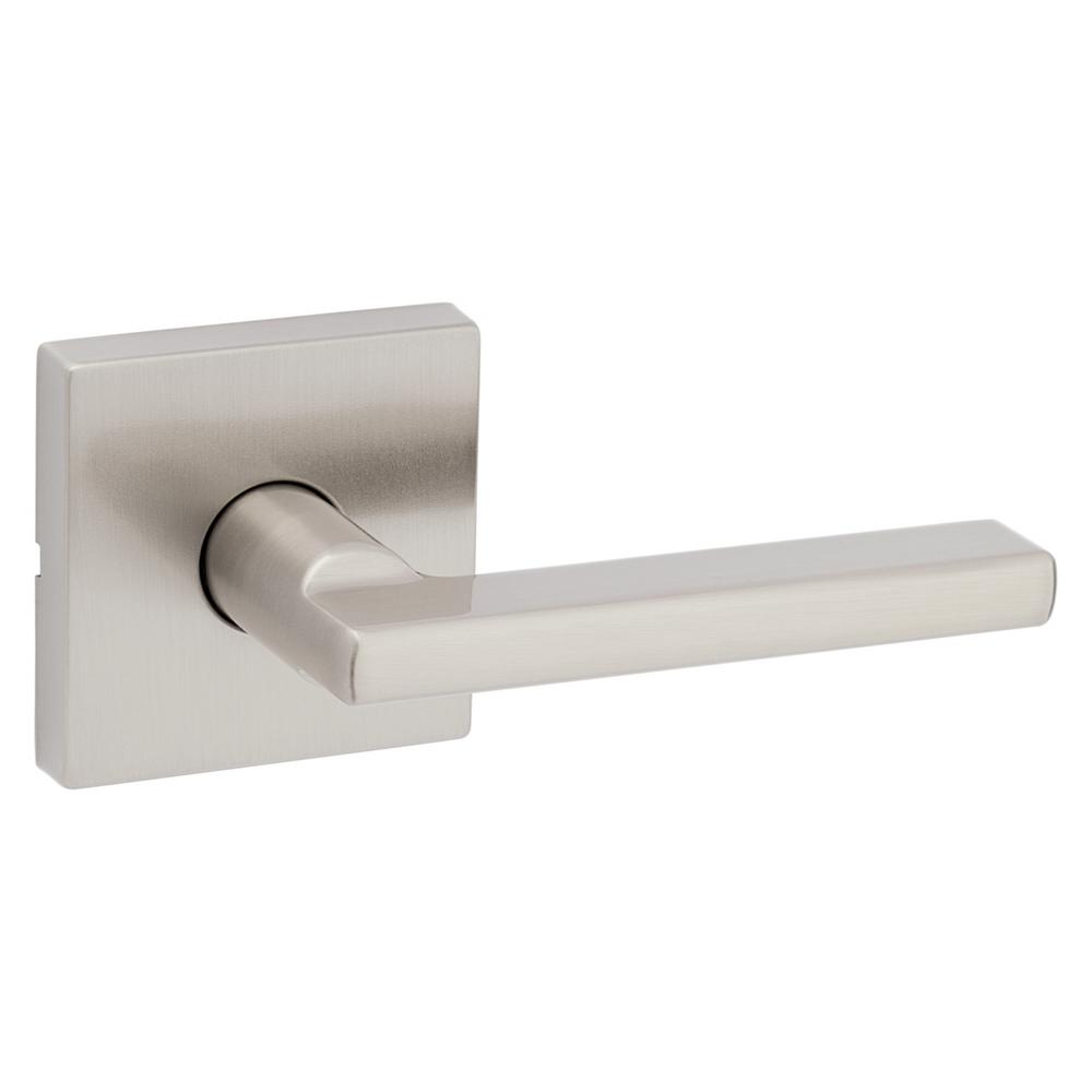 Kwikset 221073 Halifax Pass Lever, Square - Satin Nickel