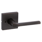 Kwikset Lisbon Square Privacy Lever Doorknob Venetian Bronze