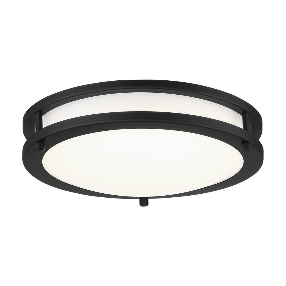 Minka Lavery 712-66A-L Round Low Profile LED Flush Mount Ceiling Light, 1-Light 18 Watt, 3" H x 12" W, Coal