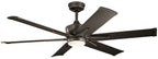 Used Kichler 60 Kichler Szeplo II Bronze Wet LED Ceiling Fan with Wall Control