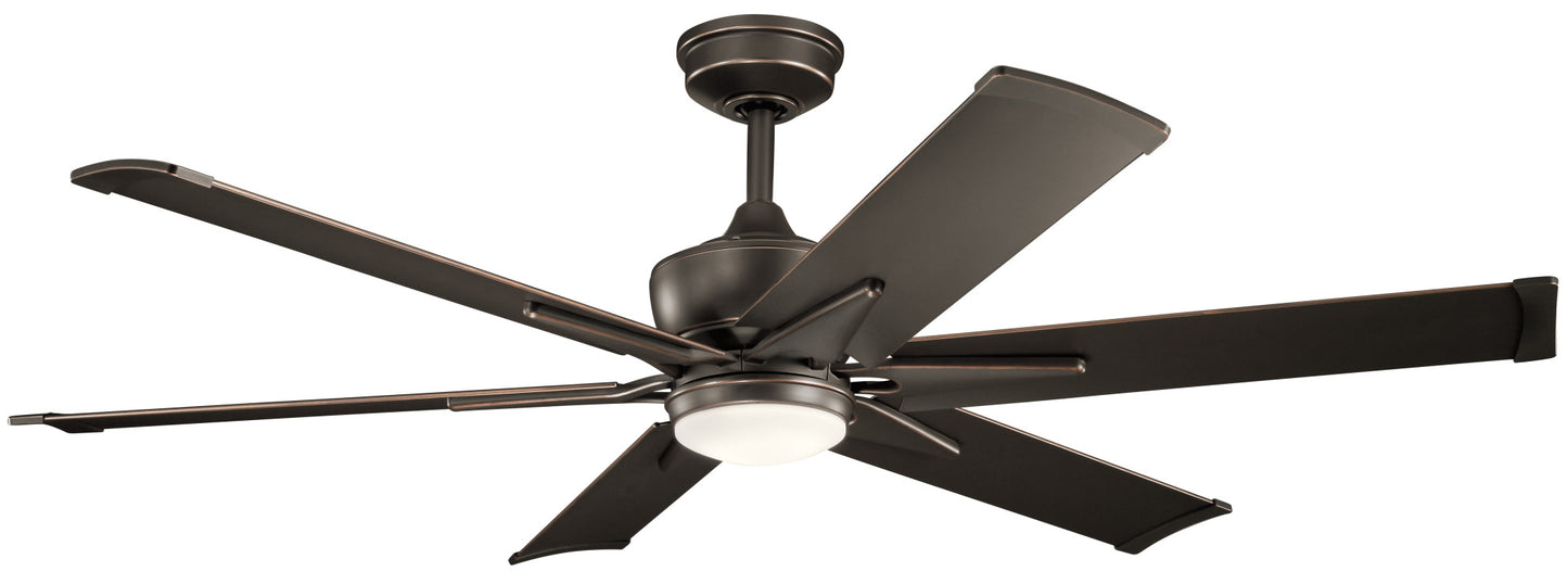 Used Kichler 60 Kichler Szeplo II Bronze Wet LED Ceiling Fan with Wall Control
