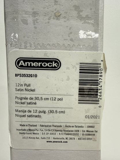 Amerock | Appliance Pull | Satin Nickel | 12 inch (305 mm) Center to Center | Mulholland | 1 Pack | Drawer Pull | Drawer Handle | Cabinet Hardware