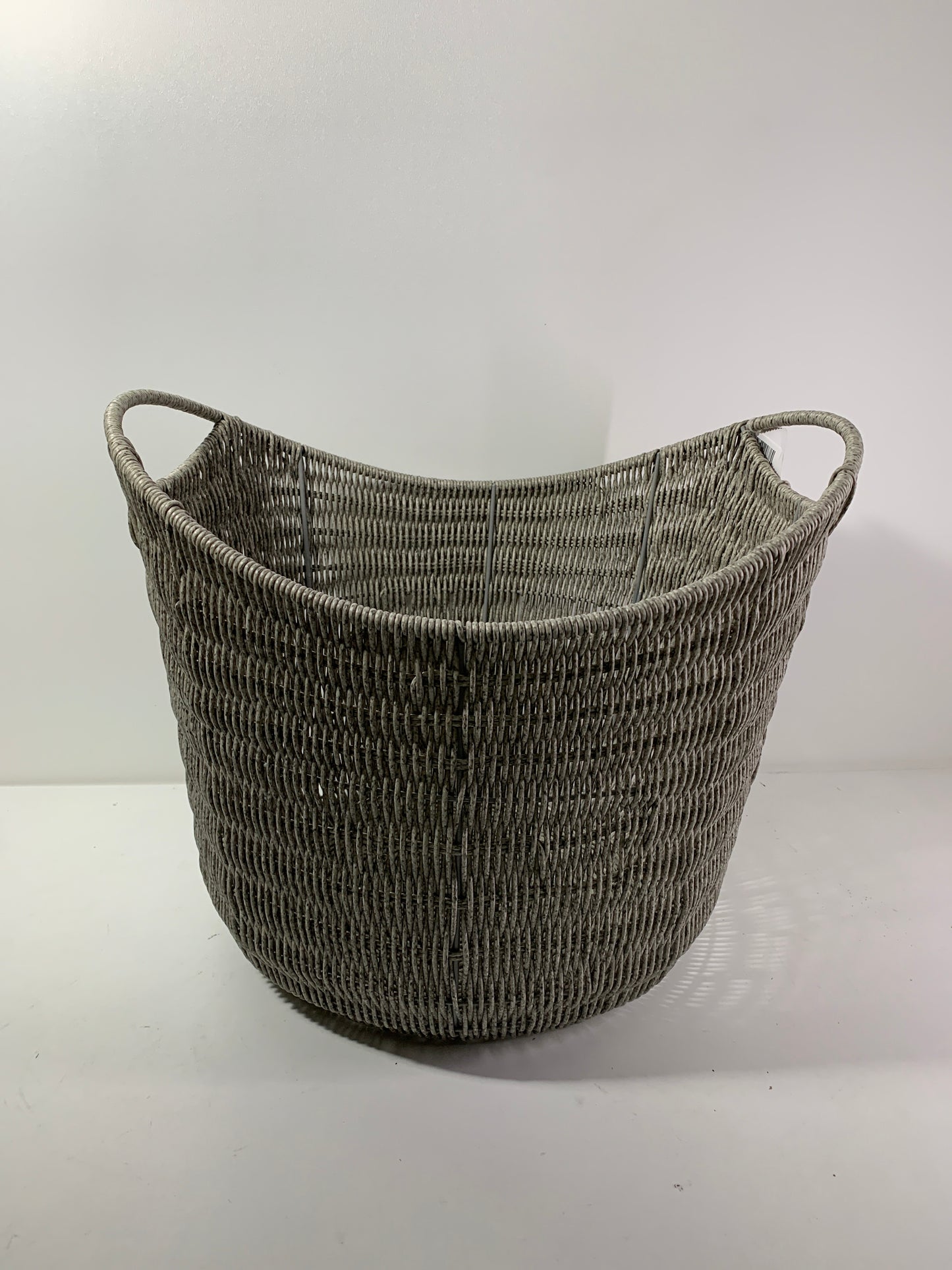 Mesa Faux Wicker Storage Basket Grey