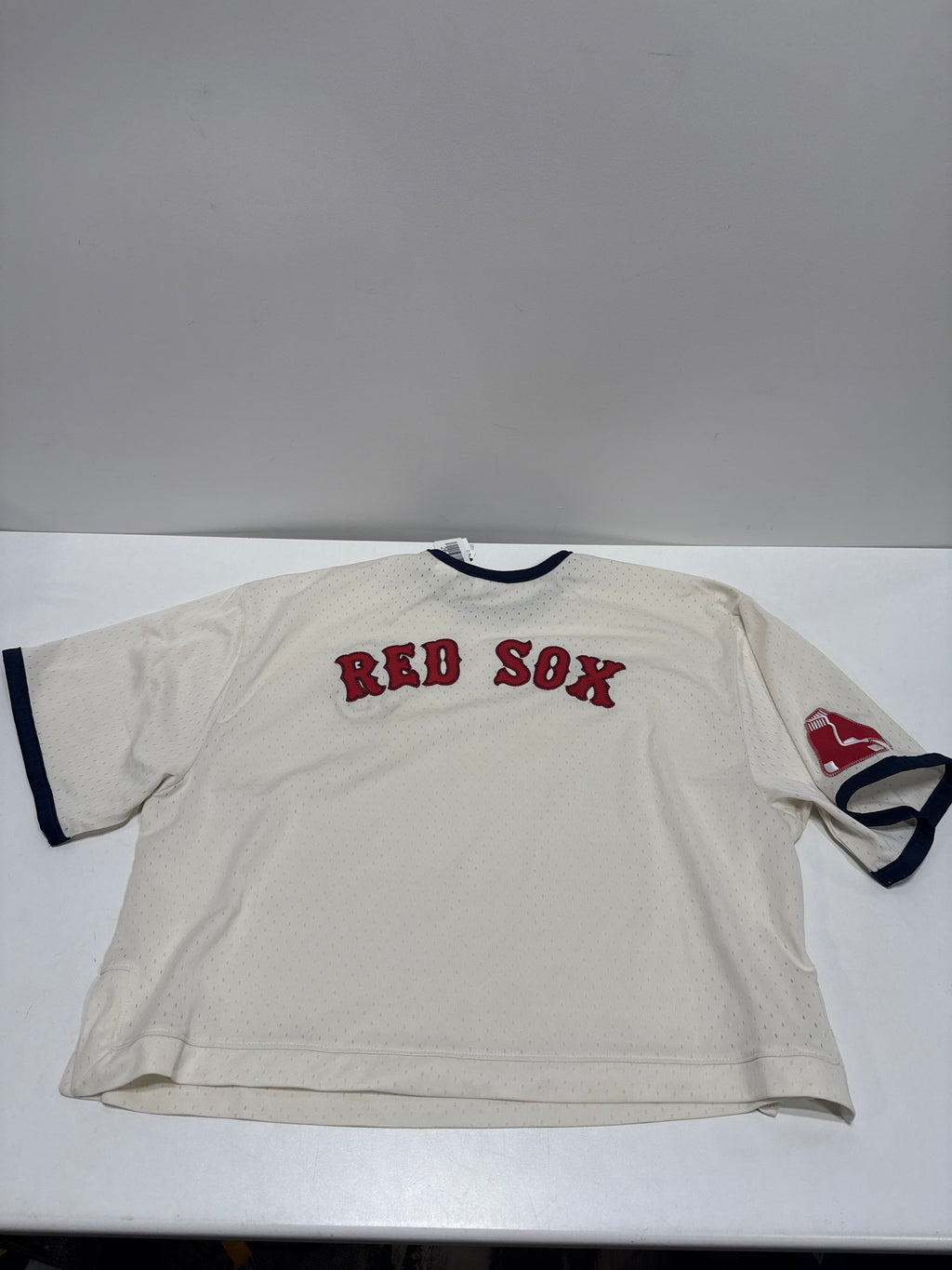 MLB Boston Red Sox Women's Champion Antique White Mesh Jersey - L