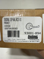 Kwikset 300DNL Maximum Series Dorian Privacy Door Leverset Venetian Bronze