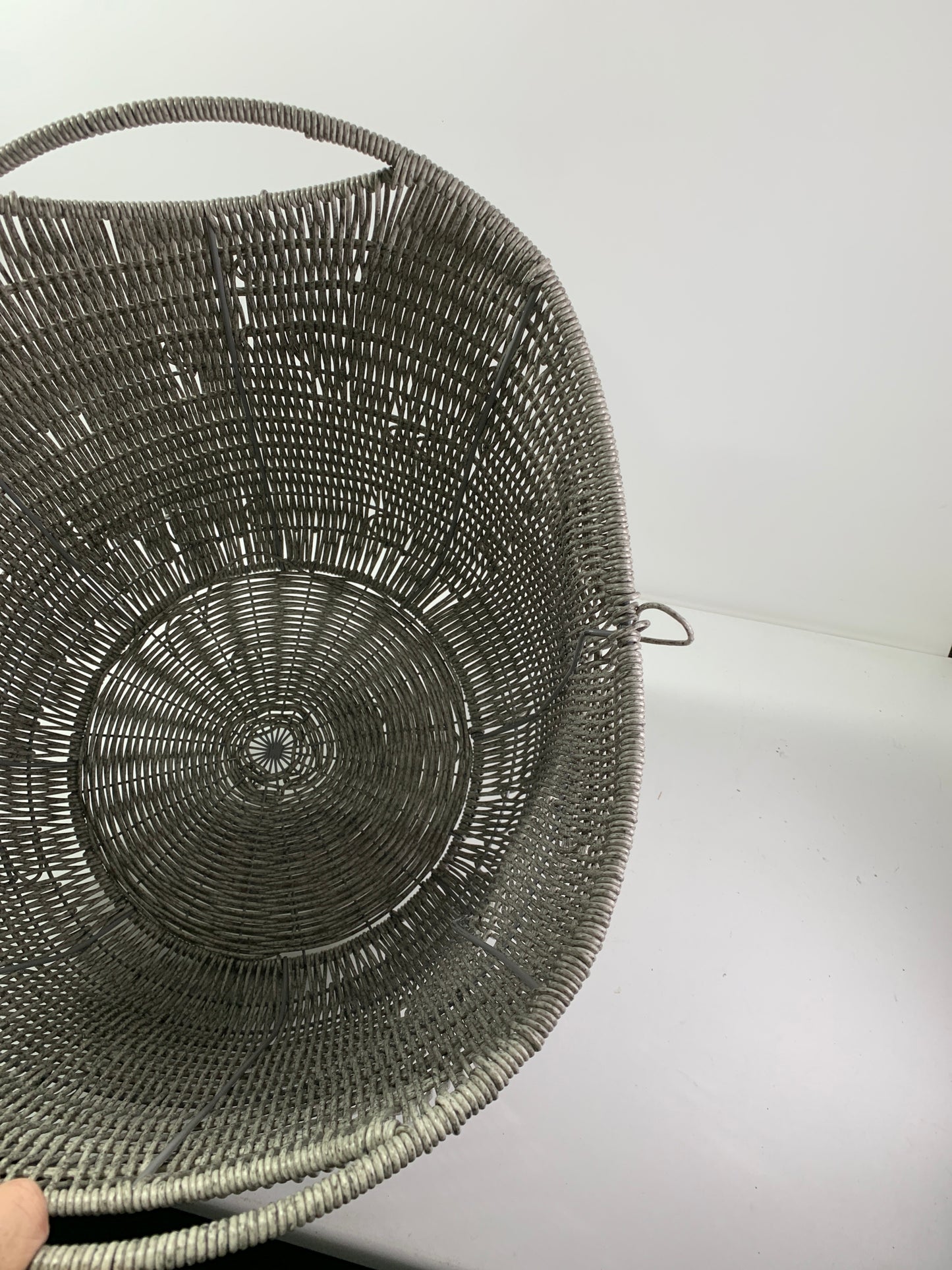 See Desc Mesa Faux Wicker Storage Basket Grey