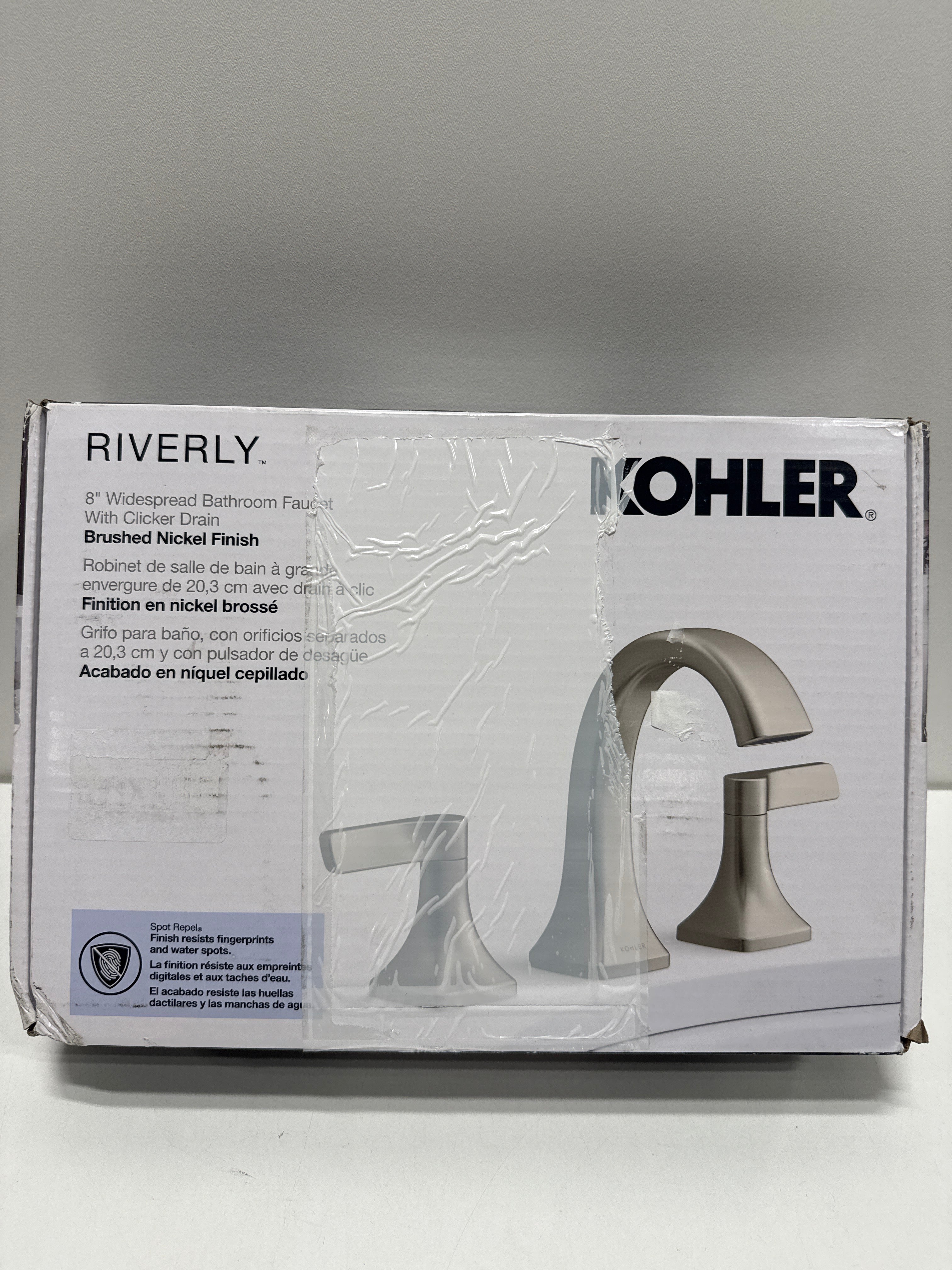 Kohler Riverly Widespread Bathroom Sink Faucet Brushed Nickel