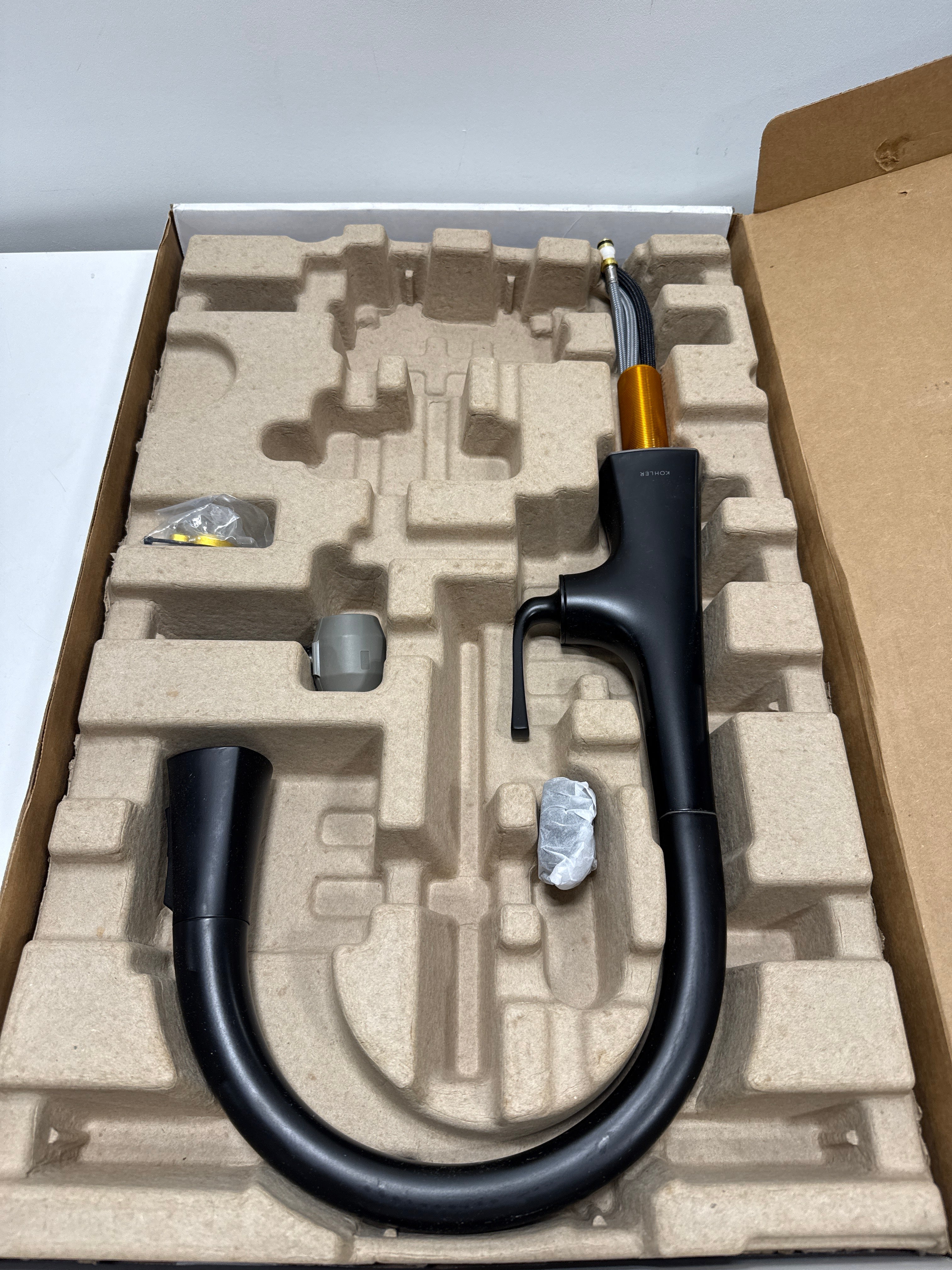 Scuff Kohler Graze Pull Down Kitchen Faucet, Kitchen Sink Faucet with Pull Down Sprayer, Matte Black, K-22062-BL