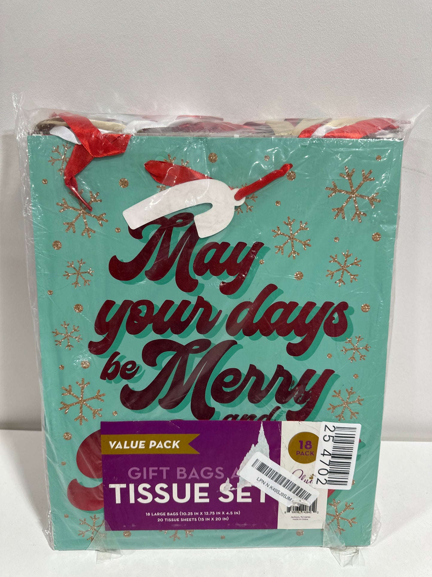 Bulk Bags - Large - 18 Creative Elegant Designs - Large Christmas Bags for Gifts with Christmas Tissue Paper