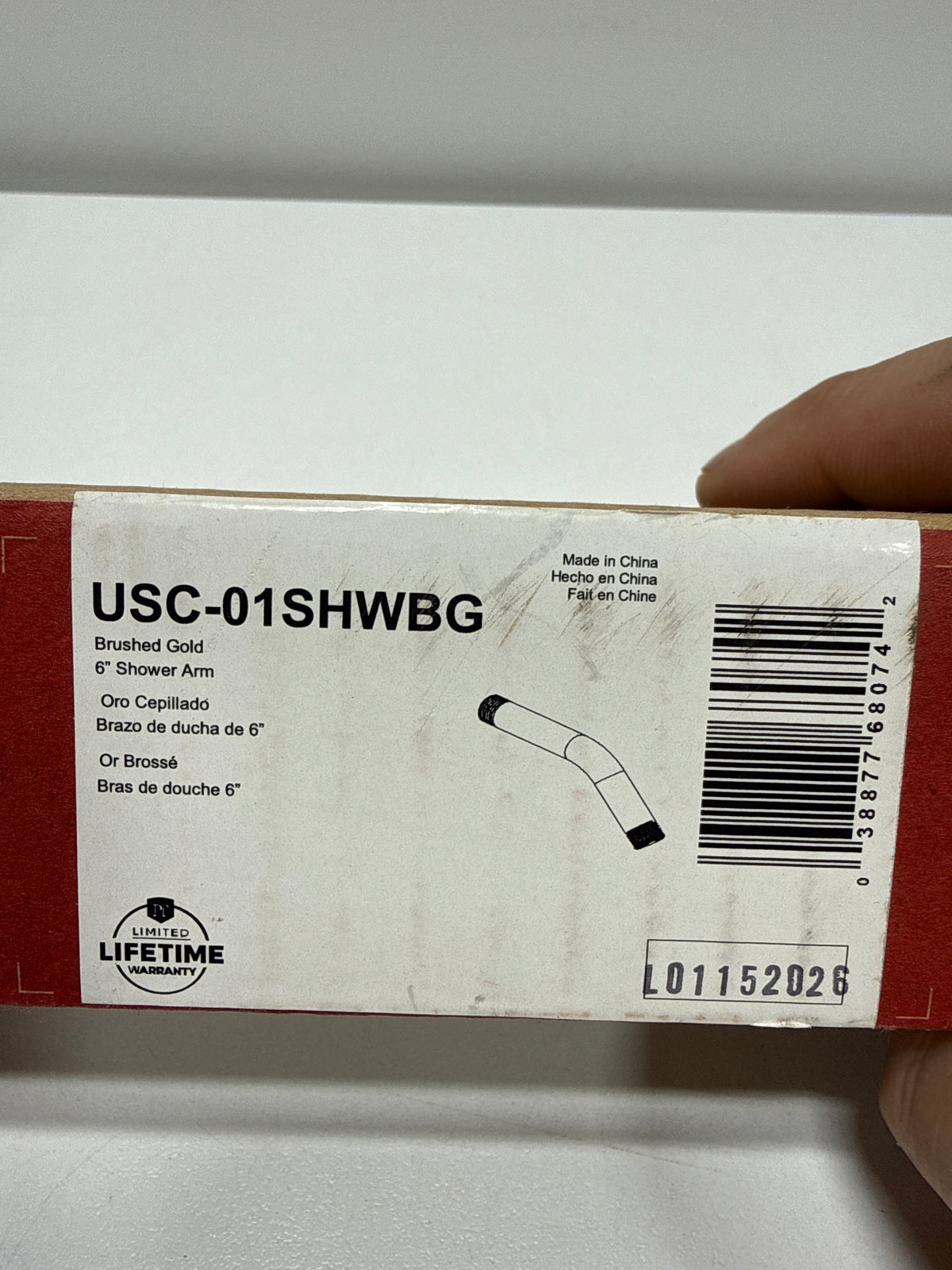 Pfister USC-01SHW Universal 6" Curved Shower Arm