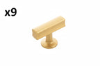 9 x Hickory Hardware H077878 Woodward 1-15/16 Rectangular T Bar Cabinet Knob / Drawer Bar