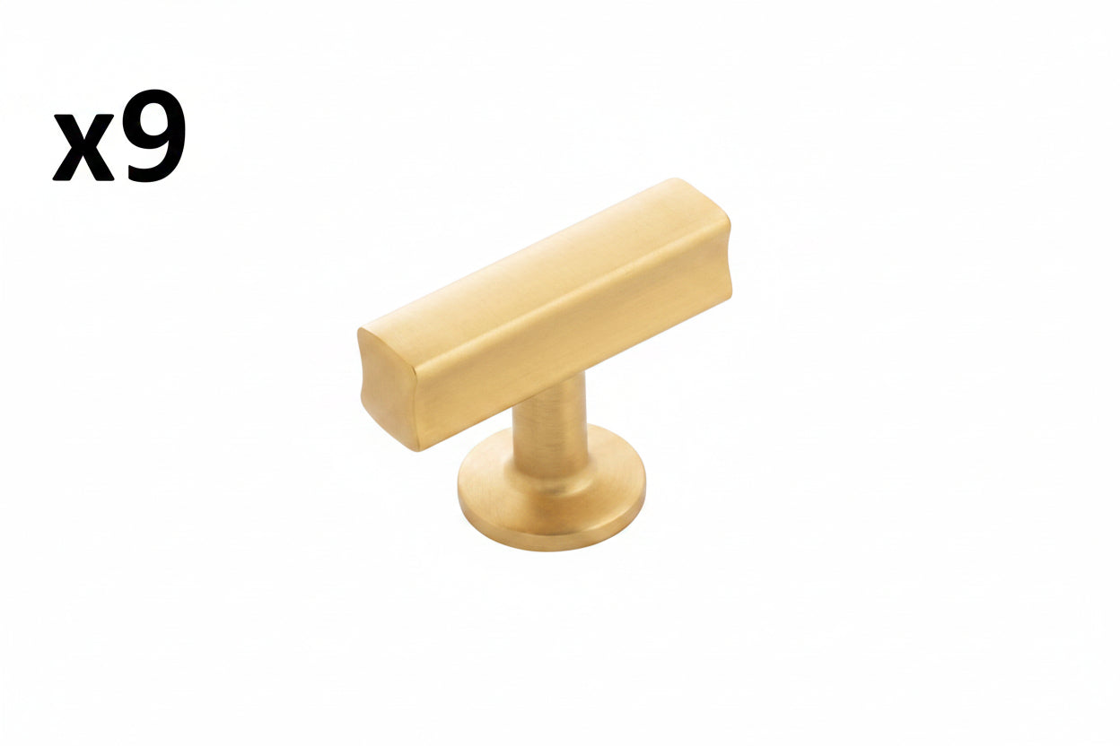 9 x Hickory Hardware H077878 Woodward 1-15/16 Rectangular T Bar Cabinet Knob / Drawer Bar