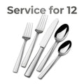 Mikasa Everett 101-Piece 18/10 Stainless Steel Flatware Set, Service for 12