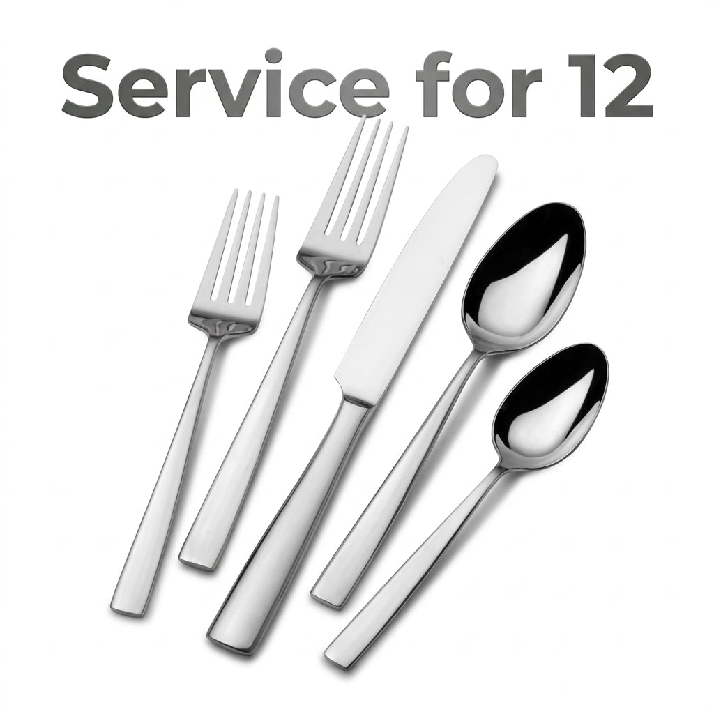 Mikasa Everett 101-Piece 18/10 Stainless Steel Flatware Set, Service for 12