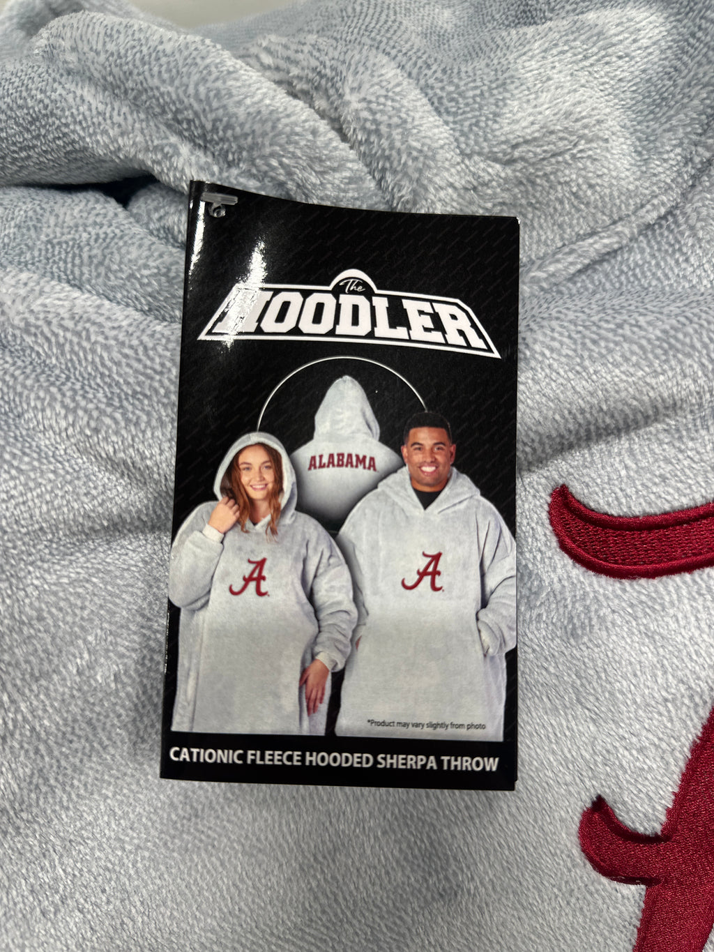 Northwest NCAA Alabama Crimson Tide Hoodler Oversized Sherpa Pullover Hoodie with Embroidered Logo