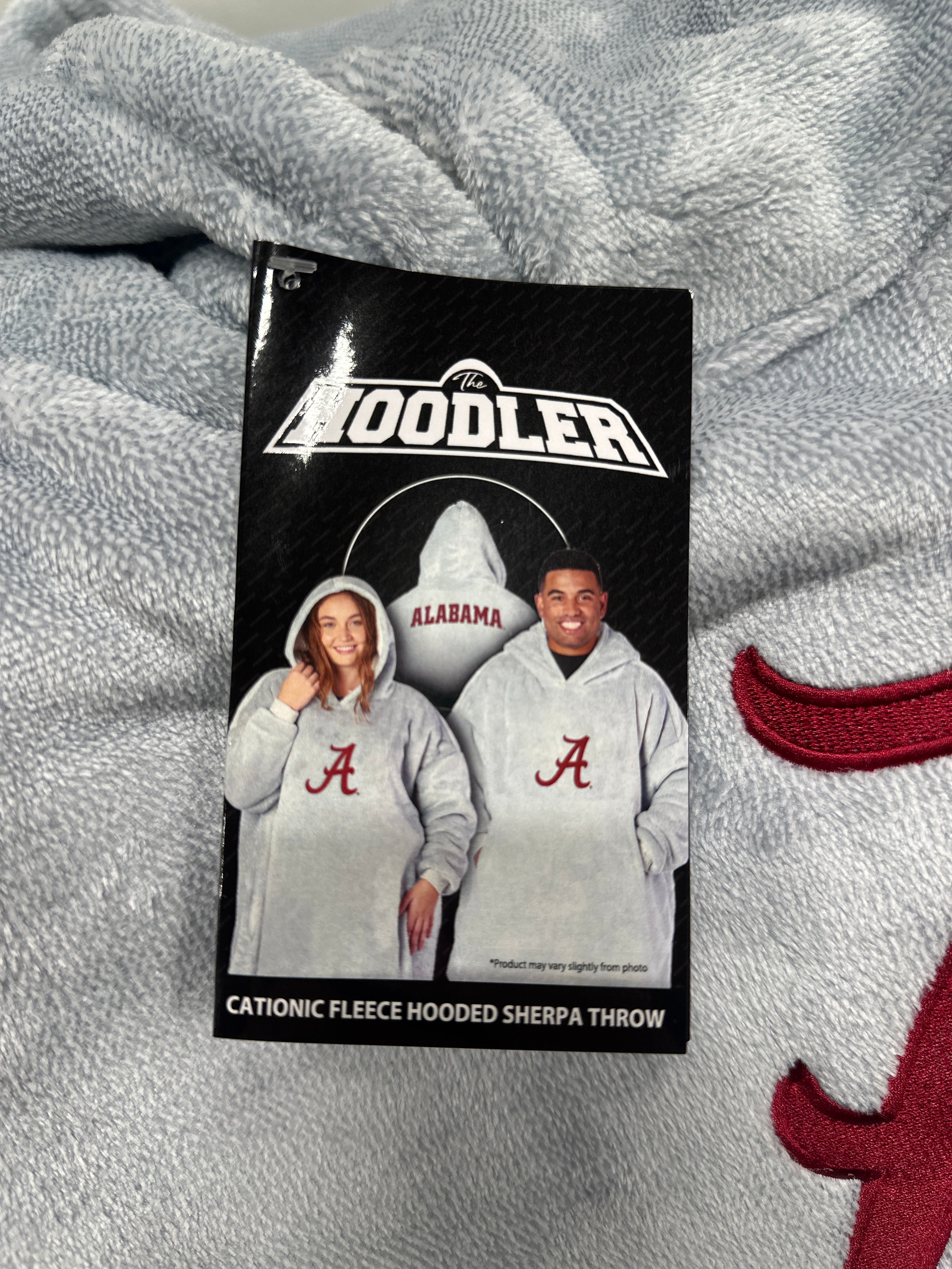 Northwest NCAA Alabama Crimson Tide Hoodler Oversized Sherpa Pullover Hoodie with Embroidered Logo