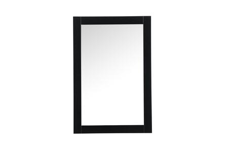 Elegant Decor Aqua 24x36 MDF Wood and Metal Vanity Mirror in Black