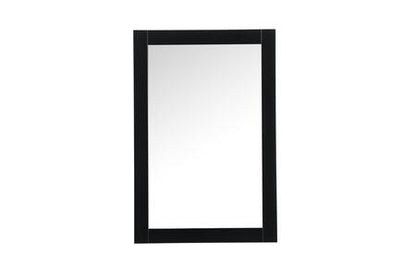 Elegant Decor Aqua 24x36 MDF Wood and Metal Vanity Mirror in Black