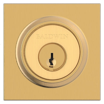 Baldwin PT.CSD Contemporary Square Interior One-Sided Deadbolt Lifetime Satin Brass