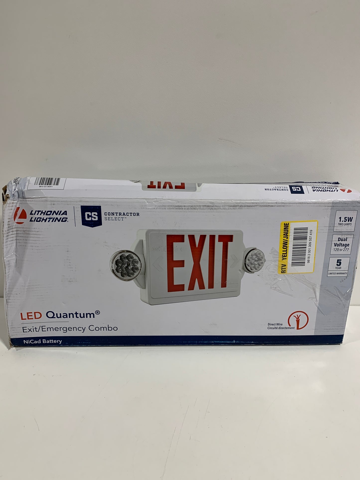 Lithonia Lighting ExtSgn EmLt,Thermop,Nic Cad,LED,4.3W Lhqm LED R - All