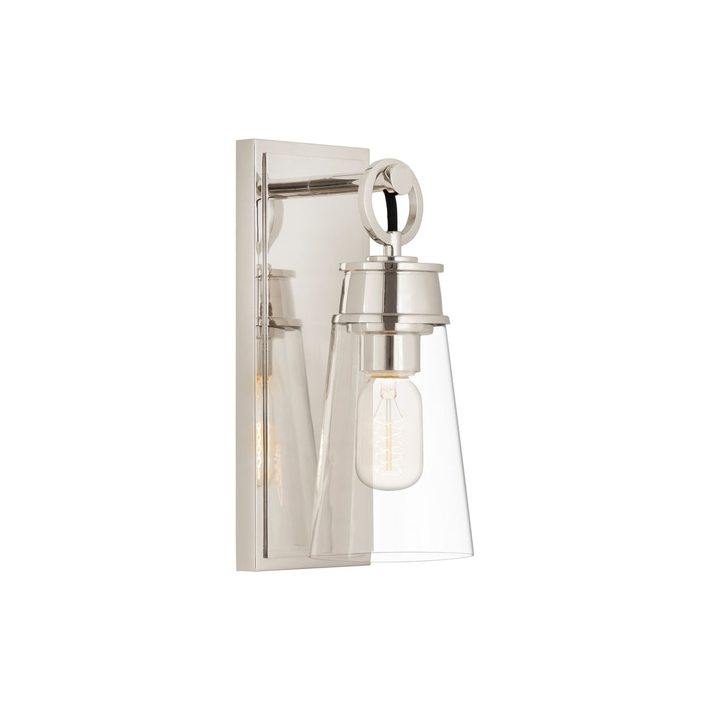 Z-Lite 2300-1SS Wentworth 12" Tall Wall Sconce Polished Nickel Indoor Lighting Wall Sconces