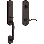 Baldwin EE.NEWxCUR.R.TAE New Hampshire One Piece Single Cylinder Keyed Entry Handleset with Right Handed Interior Curve Lever