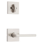 Kwikset 971HFLSQTV1 Halifax Lever Single Cylinder Interior Pack with Square Rose for Handlesets Satin Nickel Door Hardware Handlesets Keyed Entry