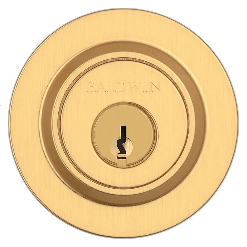 Baldwin SC.CRD Contemporary Round Single Cylinder Keyed Entry Deadbolt Lifetime Satin Brass