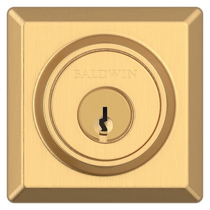 Baldwin Sc.Tsd Traditional Square Single Cylinder Keyed Entry Deadbolt - Brass