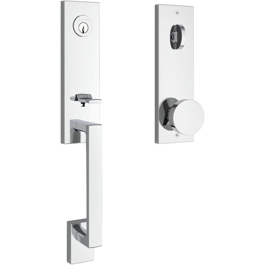 Baldwin EE.SEAxCON.CQE Seattle One Piece Single Cylinder Keyed Entry Handleset with Interior Contemporary Knob