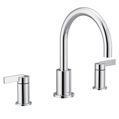 Moen T6223 Cia 2-Handle High-Arc Deck Mount Roman Tub Faucet Trim Kit, Valve Required, Chrome
