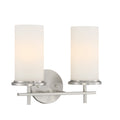 Minka Lavery 4092-84 Haisley Etched White Glass Bath Vanity Wall Mount, 2-Light 120 Total Watts, 11" H x 13" W, Brushed Nickel