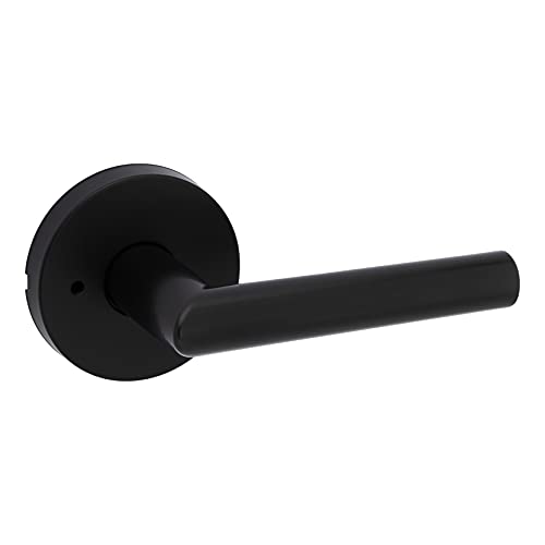 Kwikset Milan Round Privacy Lever Doorknob Matte Black