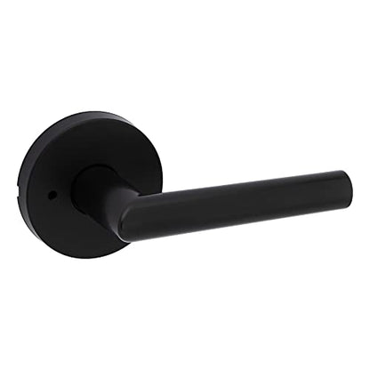 Kwikset Milan Round Privacy Lever Doorknob Matte Black