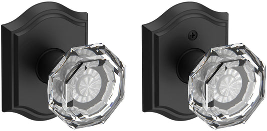 Baldwin PS.CRY.TAR Crystal Passage Door Knob with Arch Rose Lifetime Satin Brass