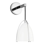 Generation Lighting 4151801-05 Norman - 1 Light Wall Sconce, Chrome Finish with Matte White MetalShade