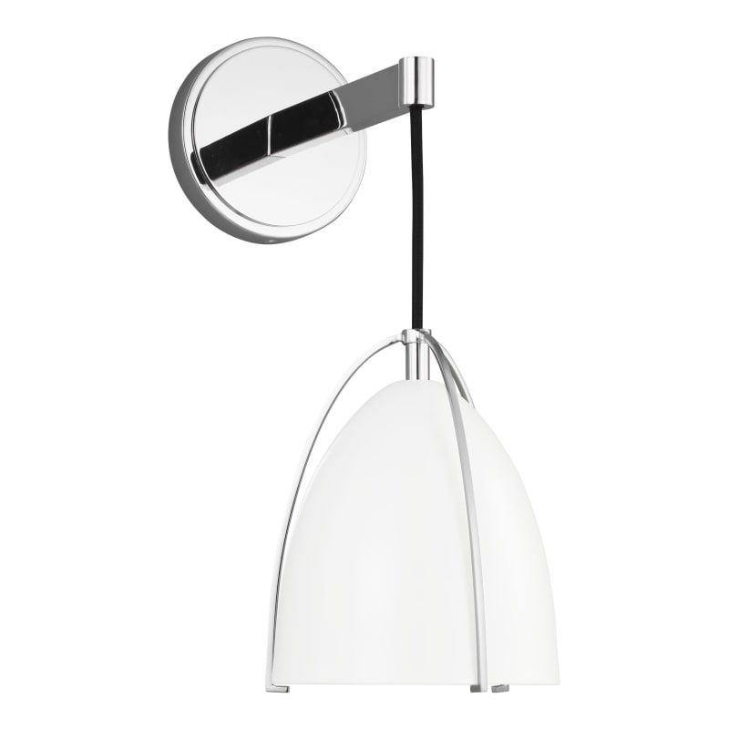 Generation Lighting 4151801-05 Norman - 1 Light Wall Sconce, Chrome Finish with Matte White MetalShade