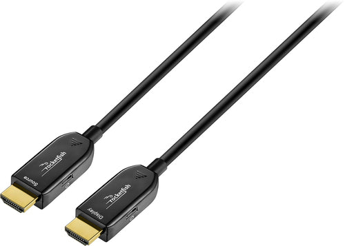 Rocketfish - 100' 4K UltraHD/HDR in-Wall Rated Active Fiber Optical HDMI Cable - Black