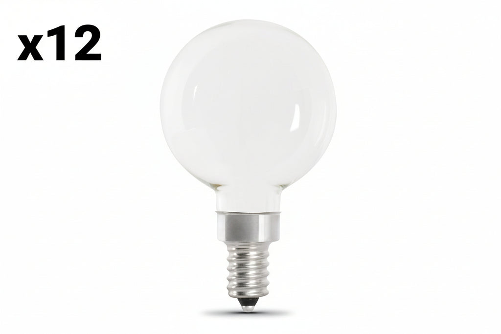 12 x Feit G16.5 E12 (Candelabra) LED Bulb Soft White 60 Watt Equivalence