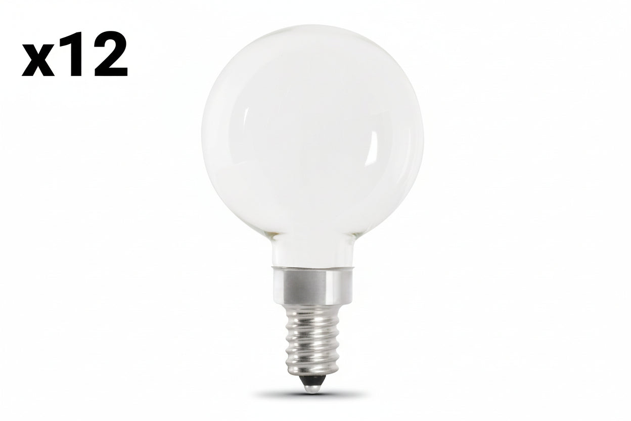 12 x Feit G16.5 E12 (Candelabra) LED Bulb Soft White 60 Watt Equivalence