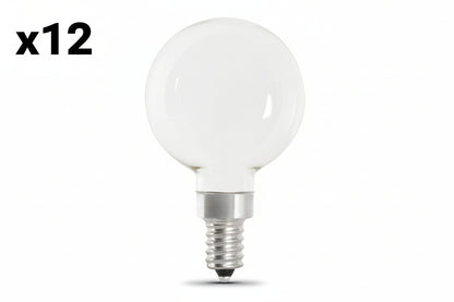 12 x Feit G16.5 E12 (Candelabra) LED Bulb Soft White 60 Watt Equivalence