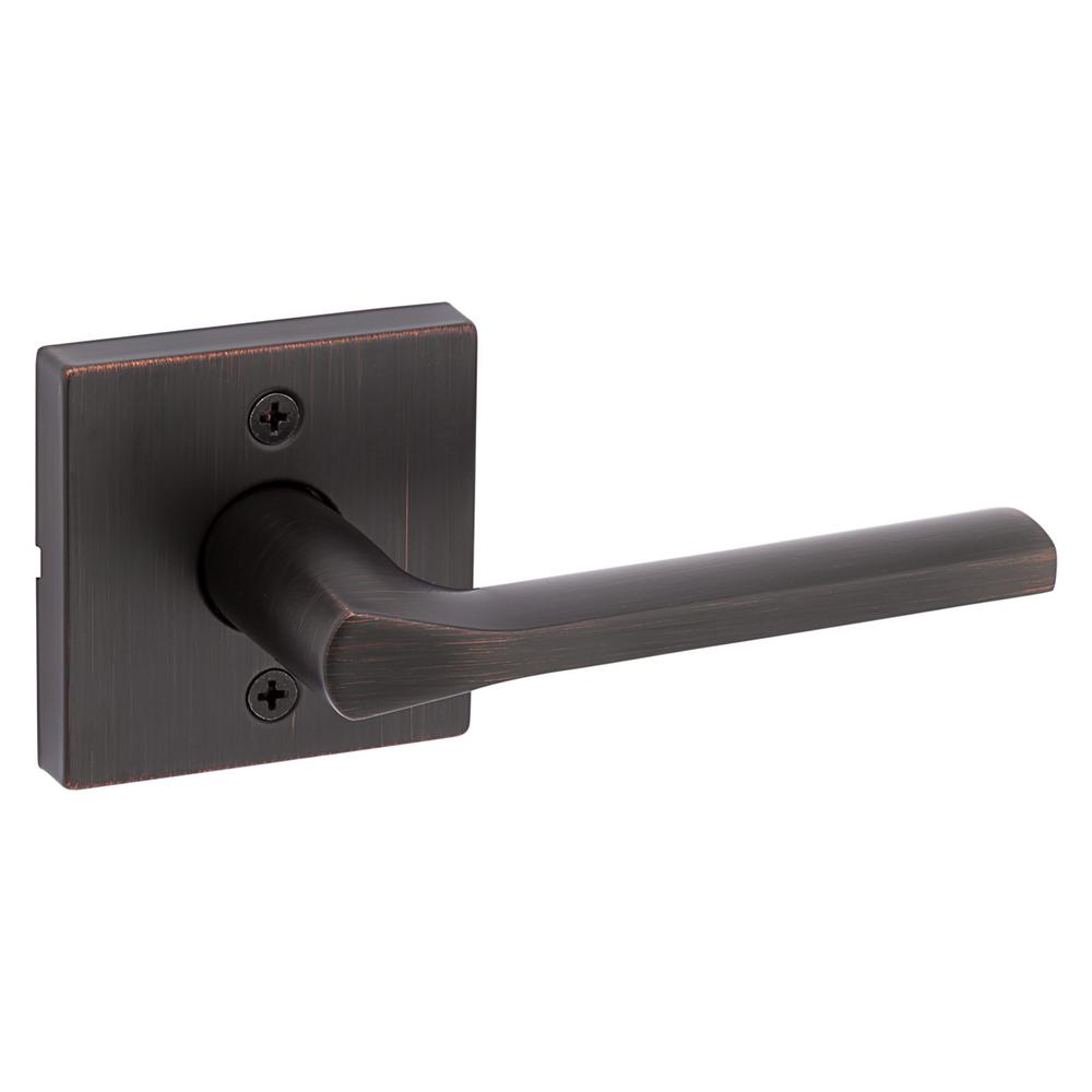 Kwikset Lisbon Square Half-Dummy Lever Doorknob Venetian Bronze - Single Lever