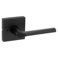 Kwikset 730LSLSQT Lisbon Privacy Door Lever Set with Square Rose Matte Black Leverset Privacy