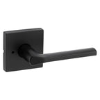 Kwikset 730LSLSQT Lisbon Privacy Door Lever Set with Square Rose Matte Black Leverset Privacy