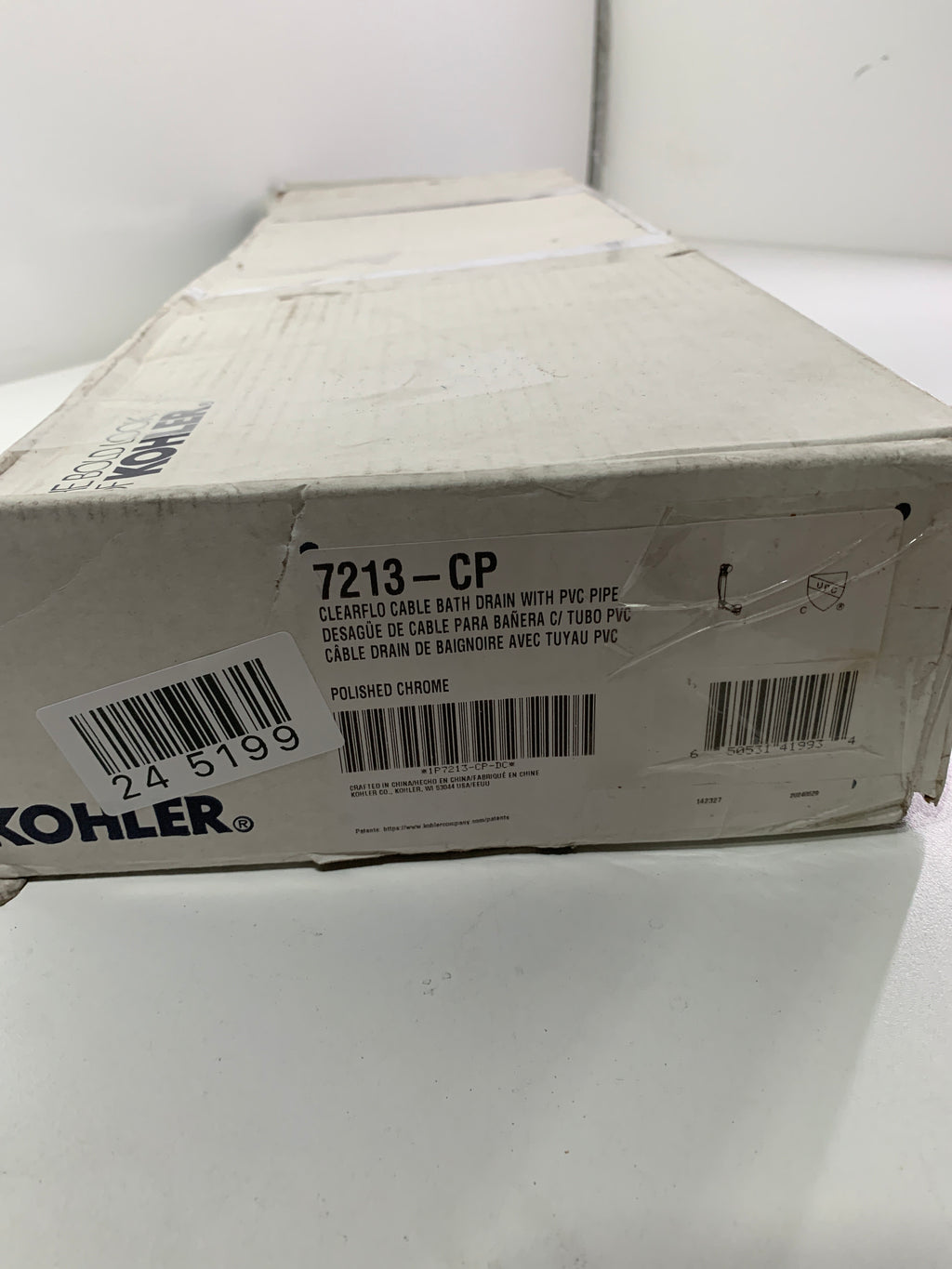 Kohler Clearflo 1-1/2’’ Tub Drain Kit - with Overflow and PVC Model: k-7213-CP - *Plumbing