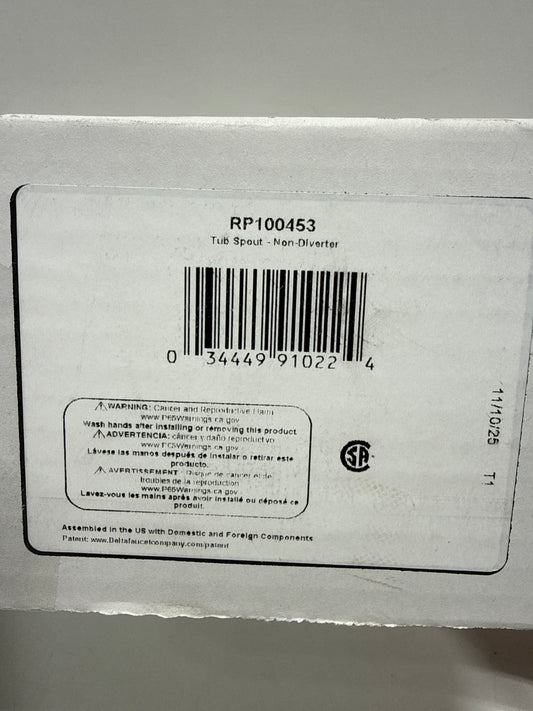 Delta RP100453 Bowery 9-1/8" Non Diverter Wall Mounted Tub Spout Chrome