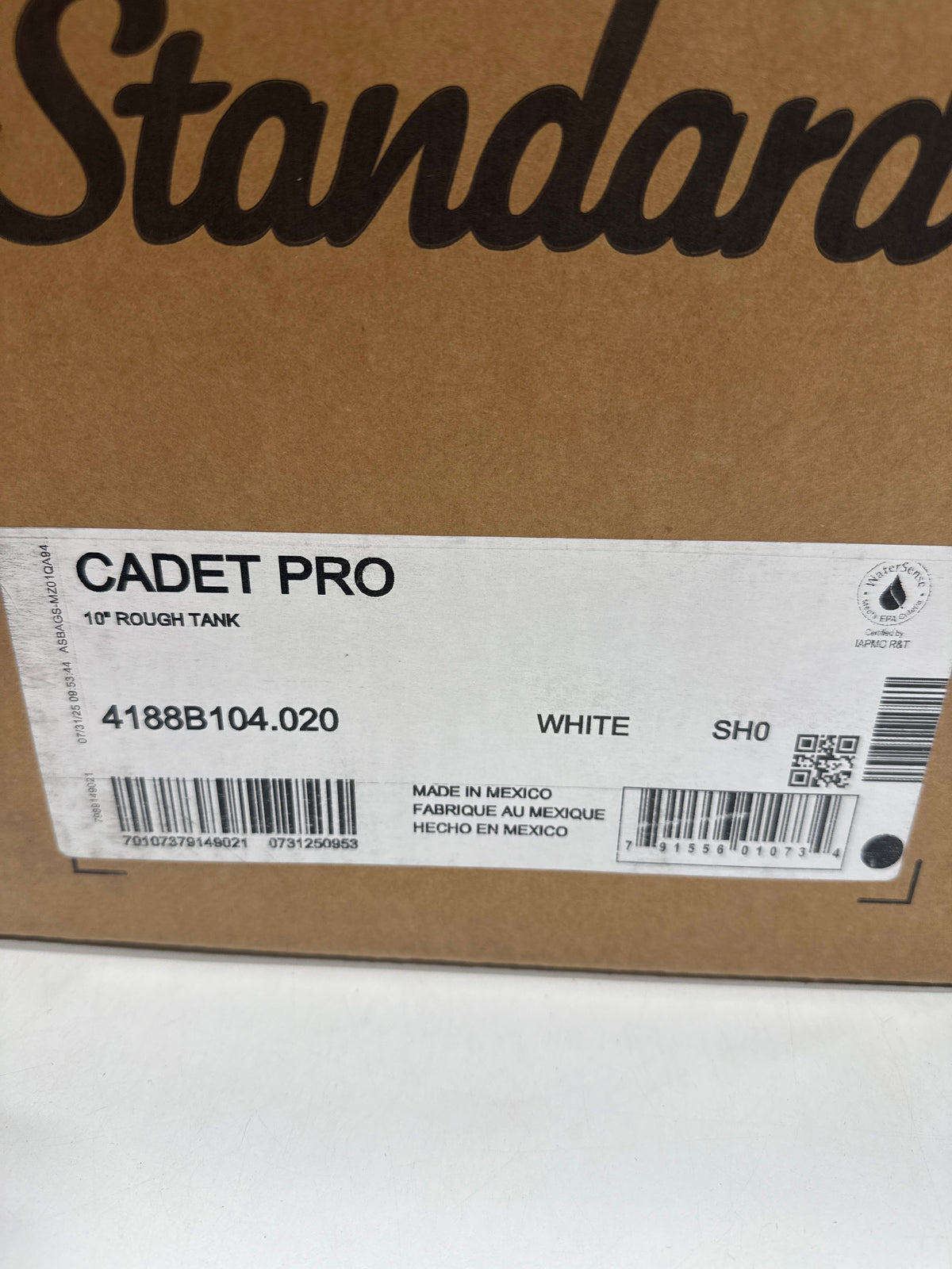American Standard Cadet Pro 10 inch Toilet Tank White - *Plumbing
