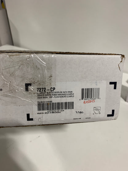 KOHLER 7272-CP Clearflo Slotted Overflow Bath Drain Polished Chrome