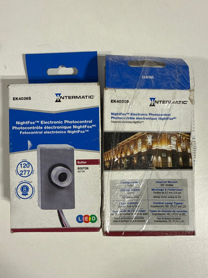 2 x Intermatic NightFox Gray Photoelectric Button Style Photo Control