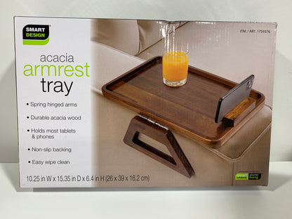 Smart Design Acacia Armrest Tray